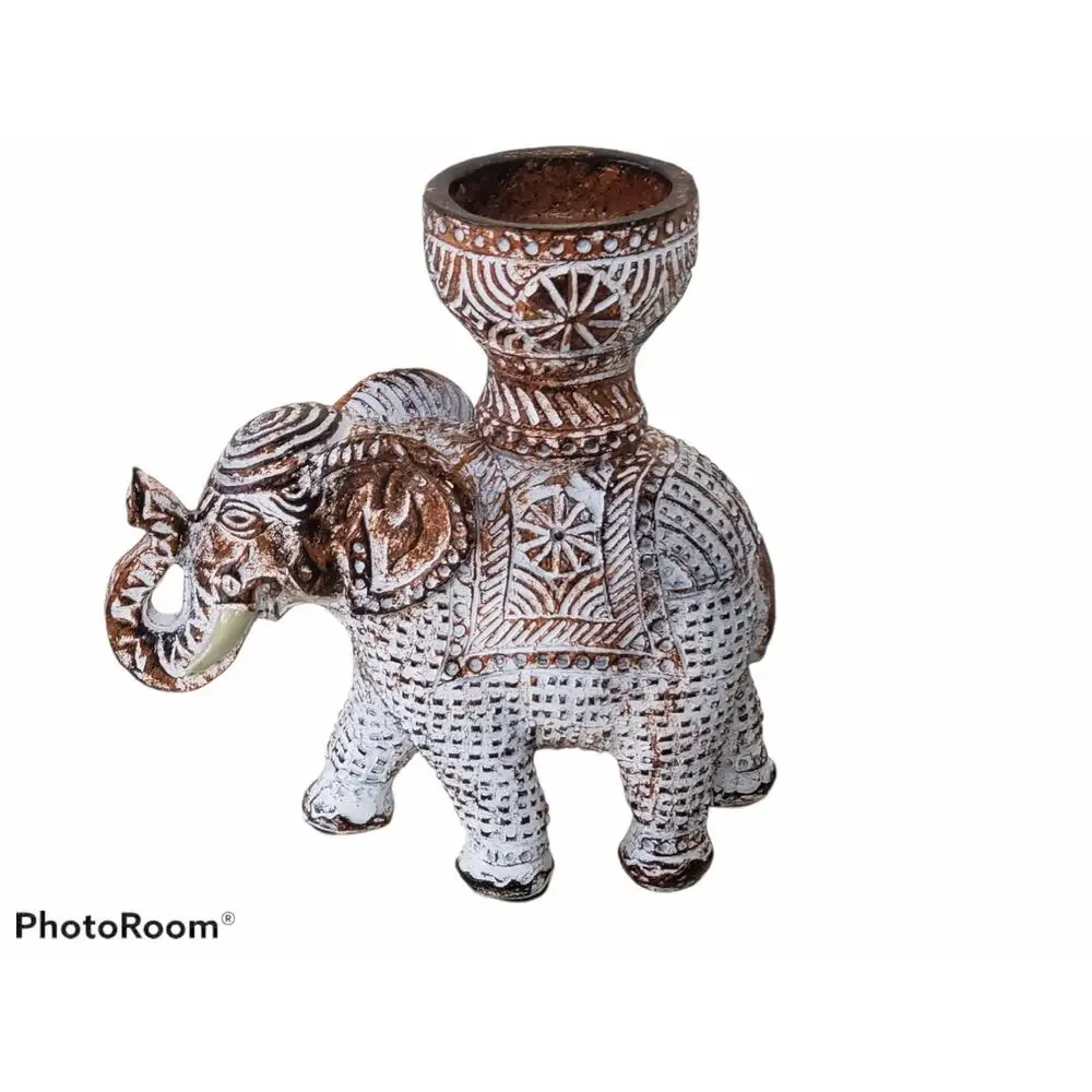 Unique Elephant Wood Tea Light Holder